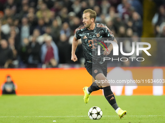 Harry Kane centre-forward of Bayern Munich and England during the UEFA Champions League 2024/25 League Phase MD2 match between Aston Villa F...