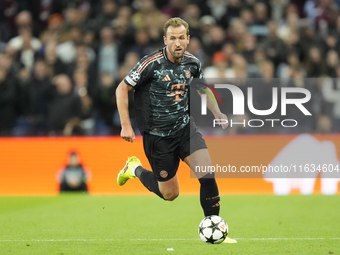 Harry Kane centre-forward of Bayern Munich and England during the UEFA Champions League 2024/25 League Phase MD2 match between Aston Villa F...