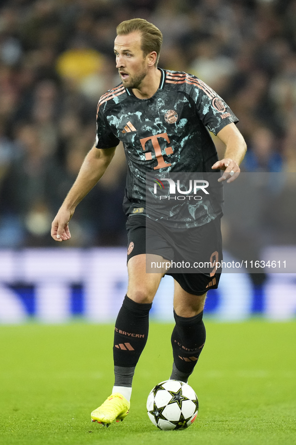 Harry Kane centre-forward of Bayern Munich and England during the UEFA Champions League 2024/25 League Phase MD2 match between Aston Villa F...