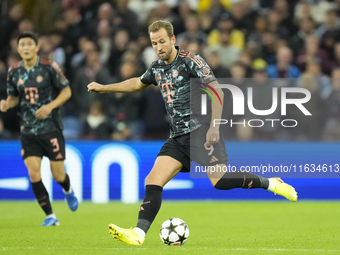 Harry Kane centre-forward of Bayern Munich and England during the UEFA Champions League 2024/25 League Phase MD2 match between Aston Villa F...