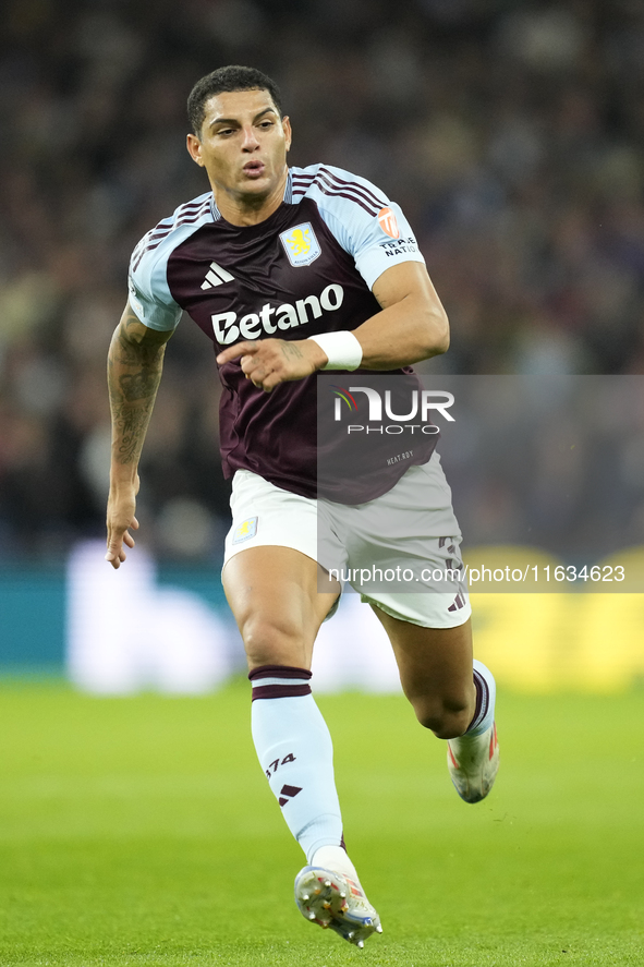 Diego Carlos centre-back of Aston Villa and Brazil during the UEFA Champions League 2024/25 League Phase MD2 match between Aston Villa FC an...