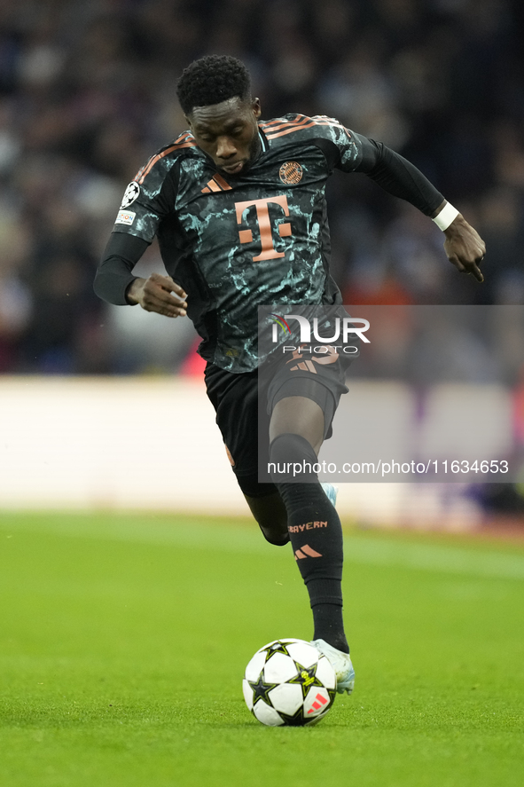 Alphonso Davies left-back of Bayern Munich and Canada during the UEFA Champions League 2024/25 League Phase MD2 match between Aston Villa FC...