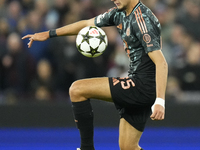 Aleksandar Pavlovic defensive midfield of Bayern Munich and Germany during the UEFA Champions League 2024/25 League Phase MD2 match between...