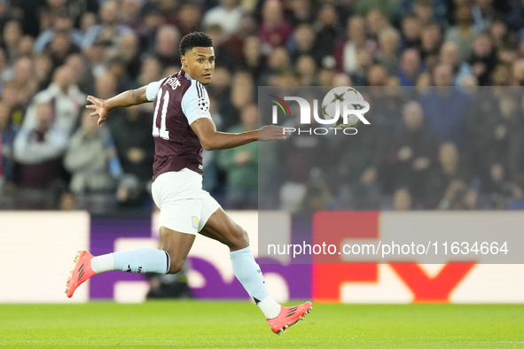 Ollie Watkins centre-forward of Aston Villa and England during the UEFA Champions League 2024/25 League Phase MD2 match between Aston Villa...