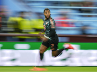 Serge Gnabry right winger of Bayern Munich and Germany during the UEFA Champions League 2024/25 League Phase MD2 match between Aston Villa F...