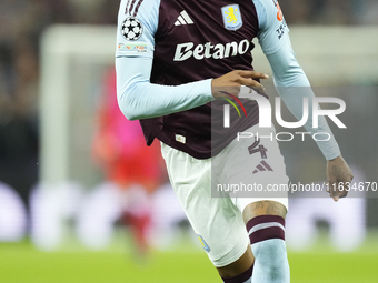 Ezri Konsa centre-back of Aston Villa and England during the UEFA Champions League 2024/25 League Phase MD2 match between Aston Villa FC and...