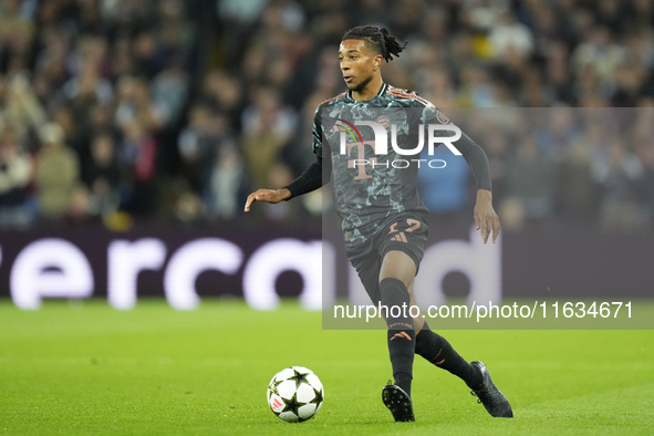 Michael Olise right winger of Bayern Munich and France during the UEFA Champions League 2024/25 League Phase MD2 match between Aston Villa F...