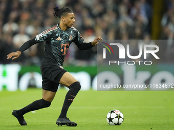 Michael Olise right winger of Bayern Munich and France during the UEFA Champions League 2024/25 League Phase MD2 match between Aston Villa F...