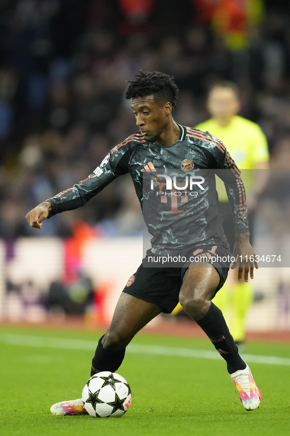 Kingsley Coman left winger of Bayern Munich and France during the UEFA Champions League 2024/25 League Phase MD2 match between Aston Villa F...