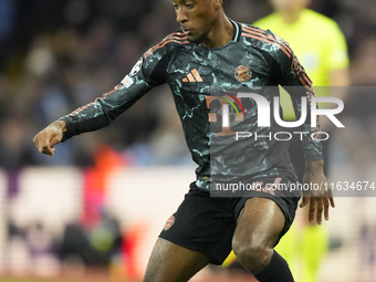 Kingsley Coman left winger of Bayern Munich and France during the UEFA Champions League 2024/25 League Phase MD2 match between Aston Villa F...