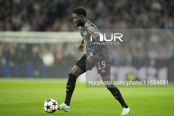 Alphonso Davies left-back of Bayern Munich and Canada during the UEFA Champions League 2024/25 League Phase MD2 match between Aston Villa FC...