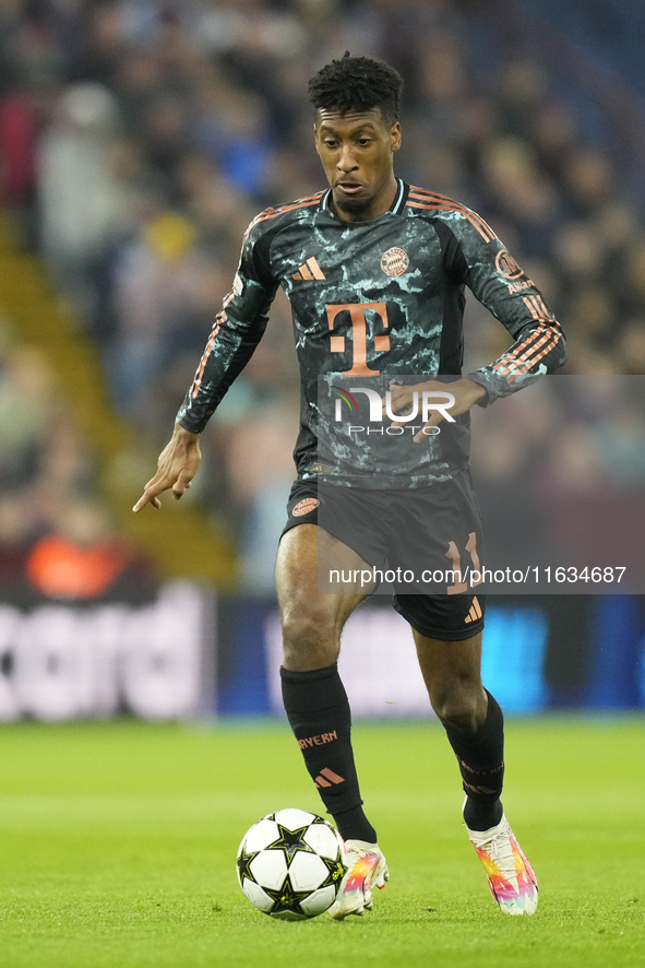 Kingsley Coman left winger of Bayern Munich and France during the UEFA Champions League 2024/25 League Phase MD2 match between Aston Villa F...