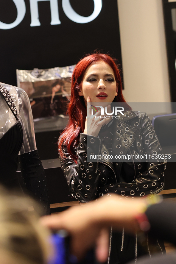 Mexican singer Paty Cantu poses during the Soho 30 as part of the celebration of the 30th anniversary of the Soho store at Soho Reforma in M...