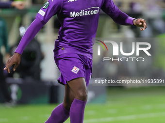 Jonathan Ikonè of ACF Fiorentina controls the ball during  the Conference League match between ACF Fiorentina and The New Saints, on October...