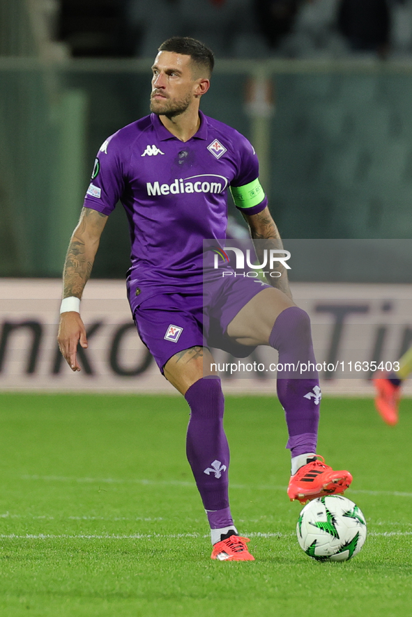 Cristiano Biraghi  of ACF Fiorentina during the Conference League match between ACF Fiorentina and The New Saints, on October 3 , 2024 at St...