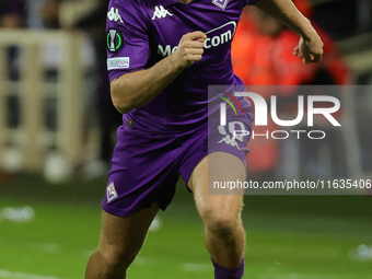 Albert Gudmundsson of ACF Fiorentina controls the ball during  the Conference League match between ACF Fiorentina and The New Saints, on Oct...