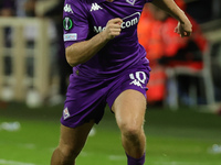 Albert Gudmundsson of ACF Fiorentina controls the ball during  the Conference League match between ACF Fiorentina and The New Saints, on Oct...