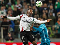 Jean-Pierre Nsame is plying during UEFA Conference League match between  Legia Warsaw and  Real Betis in Warsaw Poland on 3 October 2024 in...