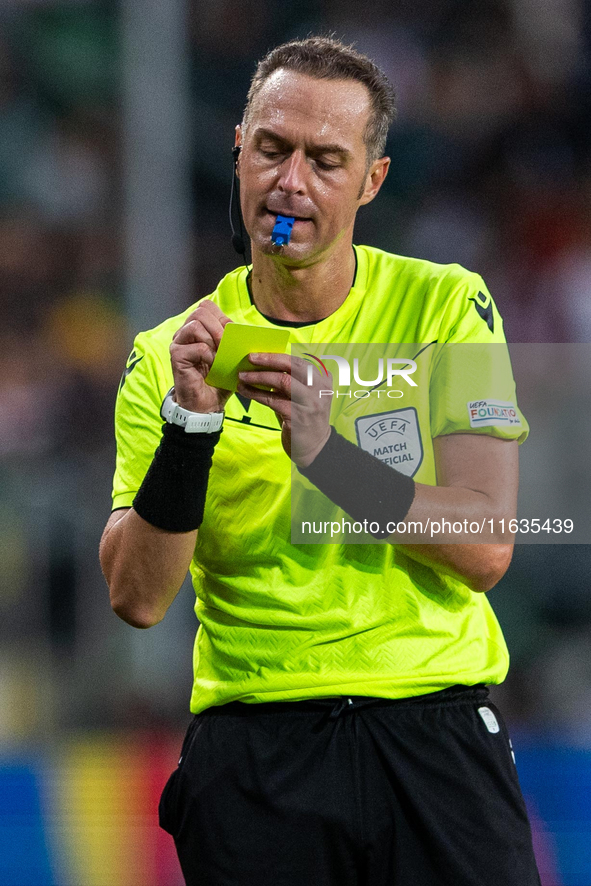 Referee Luca Pairetto during UEFA Conference League match Legia Warsaw vs Real Betis in Warsaw Poland on 3 October 2024 in Warsaw, Poland on...