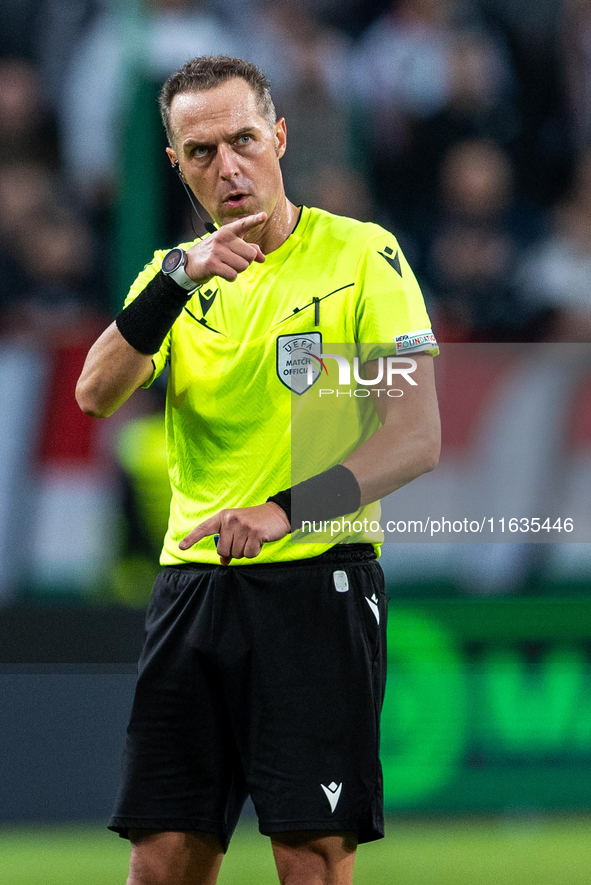 Referee Luca Pairetto during UEFA Conference League match Legia Warsaw vs Real Betis in Warsaw Poland on 3 October 2024 in Warsaw, Poland on...