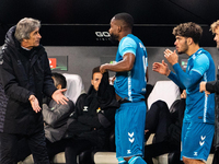 Manuel Pellegrini, Cedric Bakambu during UEFA Conference League match Legia Warsaw vs Real Betis in Warsaw Poland on 3 October 2024 in Warsa...