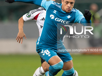 Vitor Roque  is playing during UEFA Conference League match between Legia Warsaw and Real Betis in Warsaw Poland on 3 October 2024 in Warsaw...