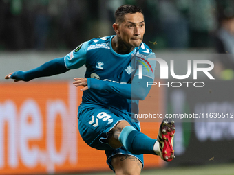 Ezequiel Avila  is playing during UEFA Conference League match between Legia Warsaw and Real Betis in Warsaw Poland on 3 October 2024 in War...