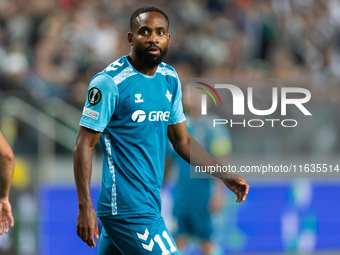 Cedric Bakambu  is playing during UEFA Conference League match between Legia Warsaw and Real Betis in Warsaw Poland on 3 October 2024 in War...