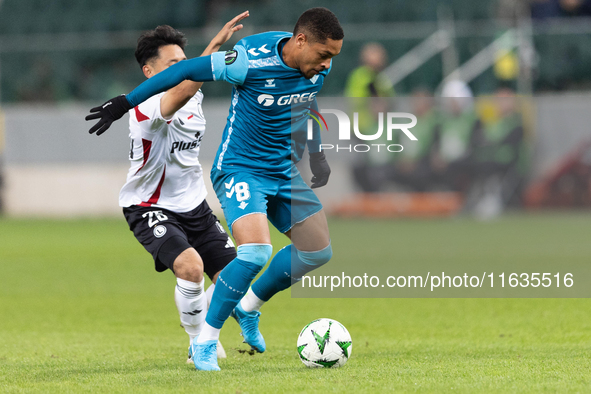 Vitor Roque  is playing during UEFA Conference League match between Legia Warsaw and Real Betis in Warsaw Poland on 3 October 2024 in Warsaw...