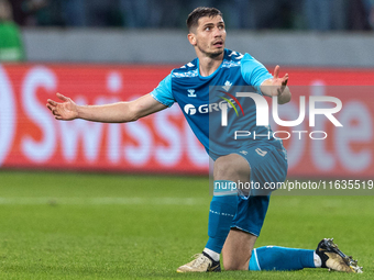 Romain Perraud  is playing during UEFA Conference League match between Legia Warsaw and Real Betis in Warsaw Poland on 3 October 2024 in War...