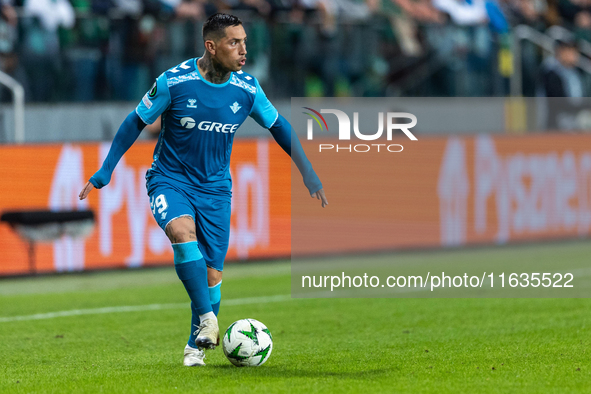 Ezequiel Avila  is playing during UEFA Conference League match between Legia Warsaw and Real Betis in Warsaw Poland on 3 October 2024 in War...