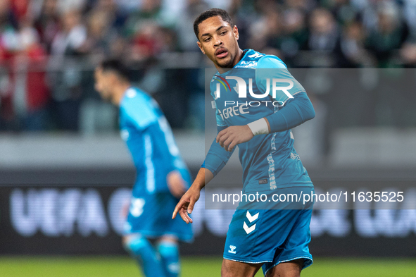 Vitor Roque  is playing during UEFA Conference League match between Legia Warsaw and Real Betis in Warsaw Poland on 3 October 2024 in Warsaw...