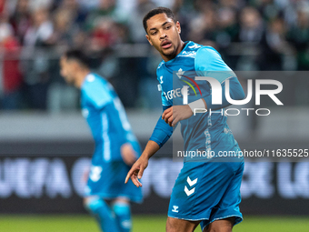 Vitor Roque  is playing during UEFA Conference League match between Legia Warsaw and Real Betis in Warsaw Poland on 3 October 2024 in Warsaw...