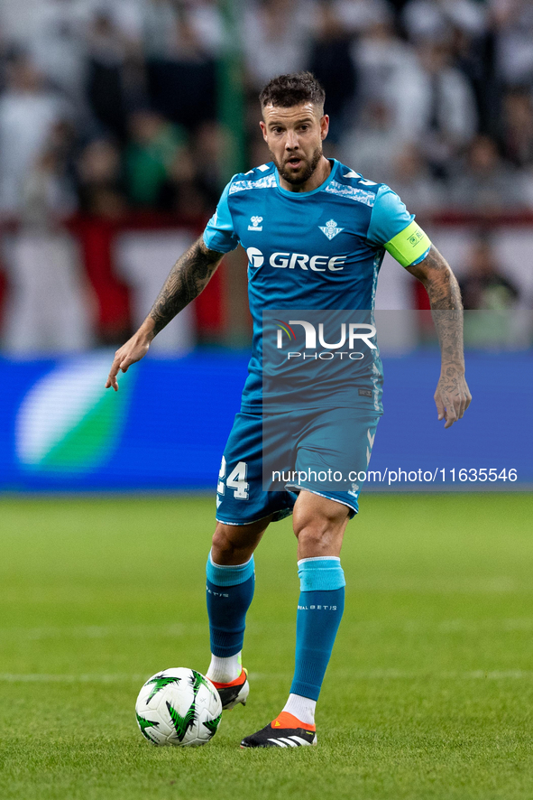 Aitor Ruibal  is playing during UEFA Conference League match between Legia Warsaw and Real Betis in Warsaw Poland on 3 October 2024 in Warsa...