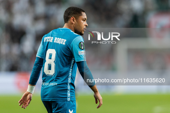 Vitor Roque  is playing during UEFA Conference League match between Legia Warsaw and Real Betis in Warsaw Poland on 3 October 2024 in Warsaw...