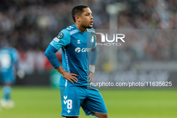 Vitor Roque  is playing during UEFA Conference League match between Legia Warsaw and Real Betis in Warsaw Poland on 3 October 2024 in Warsaw...