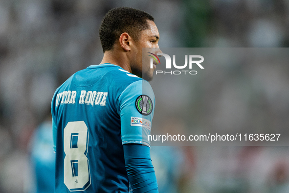 Vitor Roque  is playing during UEFA Conference League match between Legia Warsaw and Real Betis in Warsaw Poland on 3 October 2024 in Warsaw...