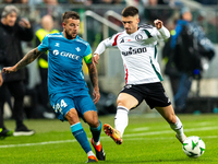 Vitor Roque and Ruben Vinagre  are playing during UEFA Conference League match between Legia Warsaw and Real Betis in Warsaw Poland on 3 Oct...