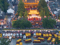 Tourists visit the Confucius Temple in Nanjing, China, on October 4, 2024. (