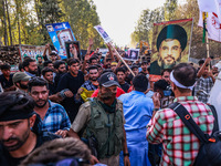 Shia men shout slogans against Israel in Baramulla, Jammu and Kashmir, India, on October 4, 2024. Protests erupt in Baramulla District again...