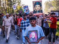 Shia men shout slogans against Israel in Baramulla, Jammu and Kashmir, India, on October 4, 2024. Protests erupt in Baramulla District again...