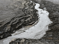 Several thousand dead fish are found following the emptying of the Collanges dam in Saint Michel d'Aurance in Ardeche, France, on October 4,...