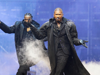 American singer, songwriter, and dancer Usher Raymond IV, known as Usher, performs on stage during the Usher: Past Present Future Tour at th...