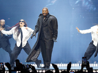 American singer, songwriter, and dancer Usher Raymond IV, known as Usher, performs on stage during the Usher: Past Present Future Tour at th...