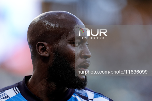 Romelu Lukaku of SSC Napoli looks on during the serie Serie A Enilive match between SSC Napoli and Como 1907 at Stadio Diego Armando Maradon...