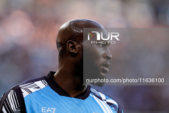 Romelu Lukaku of SSC Napoli looks on during the serie Serie A Enilive match between SSC Napoli and Como 1907 at Stadio Diego Armando Maradon...