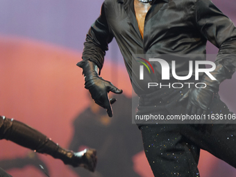 American singer, songwriter, and dancer Usher Raymond IV, known as Usher, performs on stage during the Usher: Past Present Future Tour at th...