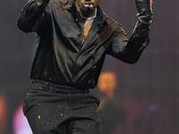 American singer, songwriter, and dancer Usher Raymond IV, known as Usher, performs on stage during the Usher: Past Present Future Tour at th...