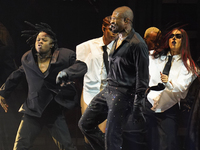 American singer, songwriter, and dancer Usher Raymond IV, known as Usher, performs on stage during the Usher: Past Present Future Tour at th...