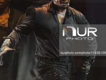 American singer, songwriter, and dancer Usher Raymond IV, known as Usher, performs on stage during the Usher: Past Present Future Tour at th...